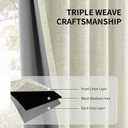 CUCRAF Linen 100% Blackout Curtains 96 Inch Length 2 Panels Set, Back Tab and Rod Pocket Curtain for Living Room Bedroom, Room Darkening Window Drapes Thermal Insulated, (52x96 inch, Light Beige)