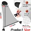 WinnerWhy Basketball Rebounder 120 x 108 x 60 Inch Heavy Duty Basketball Return System Basketball Return Attachment for Hoops Black Training Basketball Rebounder Net for Shooting Practice Hoop Outdoor