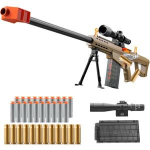 Soft Bullet Toy Gun Dart Foam Pellet Blasters Shell ejecting Shotgun Cool Stuff Gifts for boy Age 8+ 9 10 11 12 Year Old Kid Shooting Game with Scope Sniper Rifle (Sand Colored)