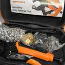 Heavy Duty Snap Fastener Tool kit, Punching Function, Snap Button Tool with Adjustable Setter, 15mm snap Tool with 100 Sets Boat Cover Snaps (Orange)