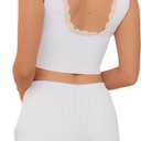 Artfasion Women Summer Sleeveless Pajama: Tank Tops Pjs Sets 2 Piece Lounge Set Comfy Shorts Sleepwear (White, M)