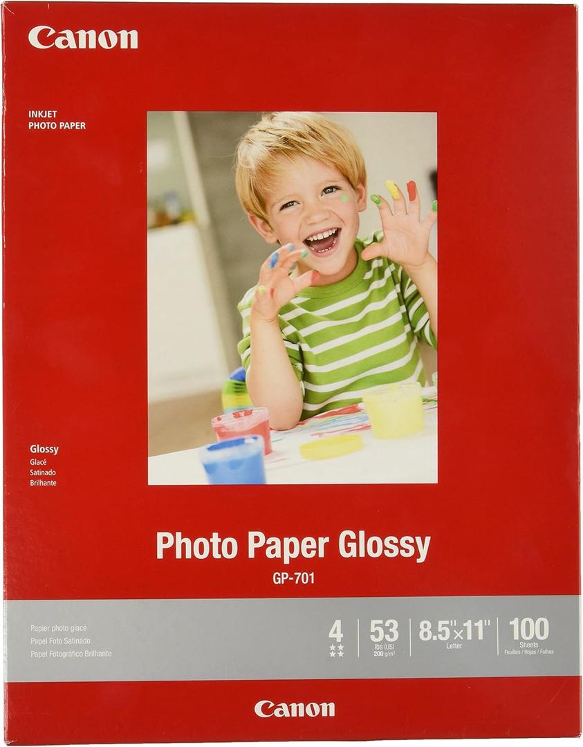 CanonInk Glossy Photo Paper 8.5" x 11" 100 Sheets (1433C004)
