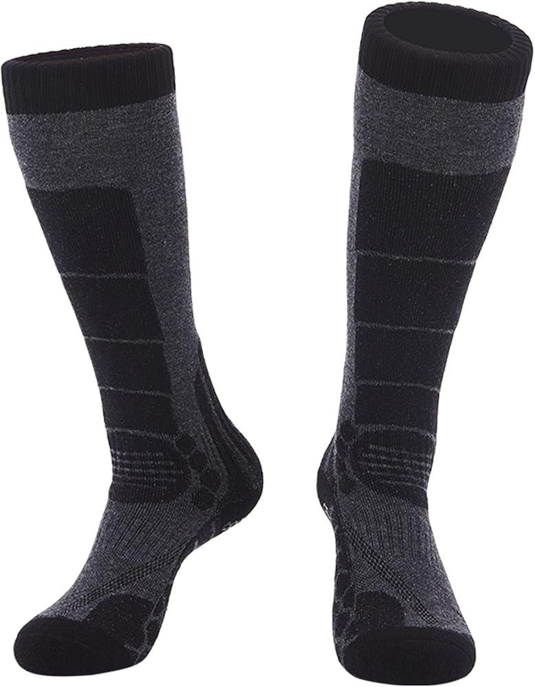 TaoTech Wool Socks, Merino Wool, Thermal, Cold Protection, Wool Blend, 99%, Anti-Slip, Skiing, Snowboarding, Embroidery, Logo Small