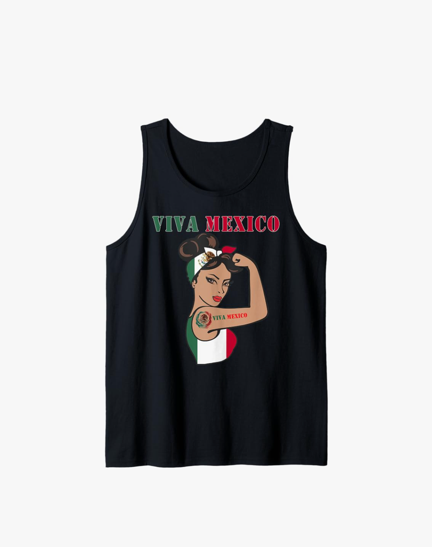 Viva Mexico Shirt Women Girls Mexican Independence Day Tank Top M