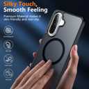 teloxy Magnetic for Samsung Galaxy A26 5G Phone Case,Shockproof Protective Durable Slim Translucent Matte Anti-Fingerprint Phone Case,Black