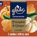 Glade 3-Wick Scented Candle Jar, Pumpkin & Ginger, Air Freshener Infused with Essential Oils, 6.08 Oz, , 3 Pieces