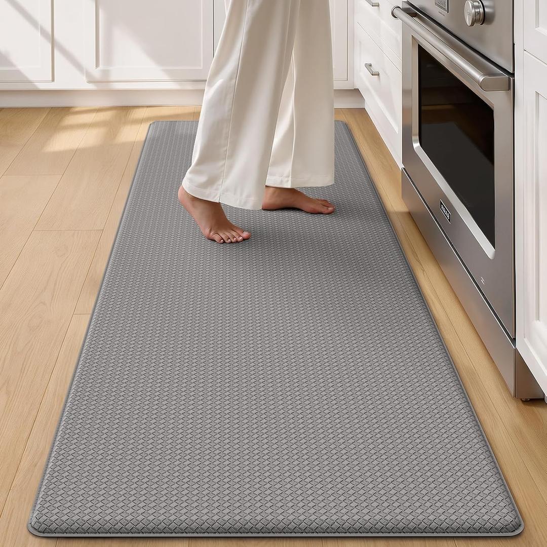 Color&Geometry Anti Fatigue Cushion Kitchen Mat for Floor -24"x59",Wide,Easy Clean, Water & Oil Proof, Anti Slip, Foam Rubber Runner Rug for Front Sink Comfort Standing, Grey