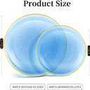 Lullaby 60Pcs Blue Gold Plastic Plates, Blue Disposable Plates With Gold Rim, Plastic Plates Include 30 Dessert Plate 10'', 30 Dinner Plate 7.5'' for Party, Birthdays and Wedding