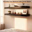 Floating Shelves for Wall,Wall Shelves for Decor Storage,Display Shelving 24 inch Set of 2,Wall Mounted Wood Shelf for Bedroom,Living Room,Bathroom,Kitchen,Brown (2pcs,Brown)