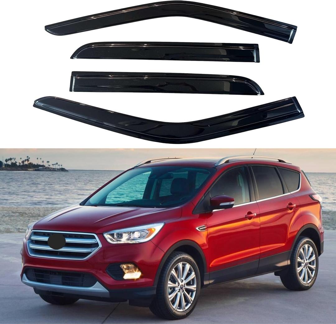 IG Window Visors Fit for 2013-2019 Ford Escape, Out-Channel Rain Guards Vent Wind Deflectors 4PC, Car Accessories for 13-19 Escape