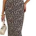 PRETTYGARDEN Women's 2026 Summer Floral One Shoulder Maxi Dress Wedding Guest Ruched Mesh Bodycon Long Cocktail Dresses (L)