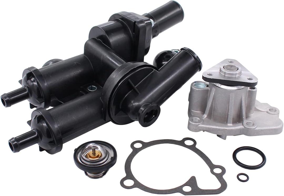 NewYall Engine Water Pump and Thermostat Assembly for Chrysler 200 2011-2014, Sebring 2007-2010, Jeep Compass/Patriot 2007-2017, Dodge Avenger 2008-2014, Caliber 2007-2012, Journey 2009-2020