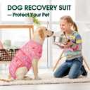 Kuoser Dog Surgery Suit, Comfy Dog Recovery Suit Female Doggie Onesie for Surgery, Post Op Protective Onesie, Soft E-Collar Alternative for Cats & Puppies, PinkRibbon XS