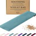 Qomfor Microwave Heating Pad - Large Microwavable Wheat Bag Heat Pack for Neck and Shoulders, Pain Relief, Back Pain, Arthritis, Period Cramps - Reusable Lavender Heating Pad (Green Blue)