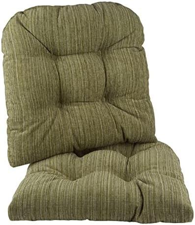 Klear Vu Gripper Overstuffed Universal Non-Slip Dining Chair Cushions for Kitchen Decor or Office Use, U-Shaped Skid-Proof Seat Pad, 17x17 Inches, 2 Count (Pack of 1), Chenille Green