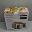 4 Slice Touch Screen Toaster, Easy-to-Use Digital Stainless Steel Toaster with Wide Slots, Reheat Defrost Cancel, Removable Crumb Tray, Matte Black