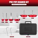 6Pcs PVC Pipe Reamer Kit, PVC Fitting Saver, Plastic Pipe Fitting Reamer Socket Saver Plumbing Tool Includes 3/4, 1, 1 1/2, 2, 3, 4 Inch for Schedule 40 Fits Standard 1/2" Drill