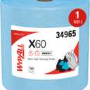 WypAll GeneralClean X60 Cloths Multi-Task Cleaning Wipes, Jumbo (34965), Strong and Absorbent Towels, Blue (1 Roll of 1,100 Sheets, 1,100 Sheet Total)