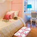 Tinideya Halloween Ghost Bathroom Rug 20 x 32 Inch Cute Spooky Halloween Bathroom Decor Non Slip Bath Mat Machine Washable Ghost Shower Floor Mat for Bath Home Decor(Pink, White)