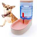 kathson Gravity Dog Water Dispenser Automatic Cat Drinking Water Station 1 Gallon Large Capacity Puppy Water Bowl for Small and Medium Dogs Cats Pink