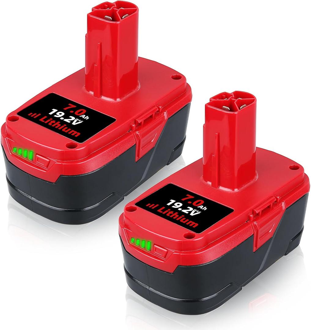 (Upgraded 7.0Ah Li-ion) 19.2V DieHard C3 battery Replacement for Craftsman 19.2 Volt Battery C3 XCP 130279005 1323903 130211004 11045 High Capacity Compatible with Craftsman 19.2V tools (2 Pack)
