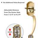 1 Pack Gold Front Door Handle and Deadbolt Set Reversible Brushed Brass Lever Entry Lock Handleset with Key Single Cylinder