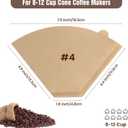 200 Count Cone Coffee Filters #4, Clinuse Unbleached Size 04 Coffee Filters 8-12 Cup, Disposable Natural Paper Filters, No.4 Cone Filters for Ninja, Cuisinart, Pour Over and Drip Coffee Maker