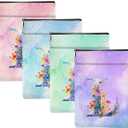 4Pcs Initial L Book Lovers Gifts Book Sleeve Waterproof Books Cover Pouch Personalized Monogrammed Gifts for Women Bookworm Bookish Reading Accessories for Birthday Wedding Thank You Gift