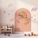 Magnetic Arch Wall Decal, 31.9" x 39.7"(81x101cm) Strong Adhesive Magnetic Chalkboard Play Wall, Anti-Peel Ideal for Playroom Home Classroom(Whipped Cream)