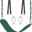66" Heavy Duty Coated Iron Chain Sensory Swing Seat, Therapy Outdoor Playground Set Accessories With Snap Hooks and Hanging Straps (Green)