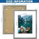 Hongkee 16x20 Frames Set of 2, Rustic Grey Wood Style - Display 16 x 20 Picture without Mat or 11x14 Picture with Mat, Wall Mounting Horizontal and Vertical