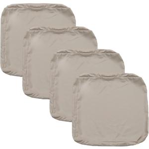 FLYMEI Patio Cushion Covers 24x24x4 Waterproof Outdoor Cushion Cover Replacement 4Packs Outdoor Seat Cushion Slipcover for Rattan Chair Sofa, Beige
