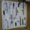 Glass Backsplash Tiles Mosaic Iridescent White 12 x 12 Inch for Kitchen Backsplash Bathroom Wall (5-Pack, 5 sq.ft.)