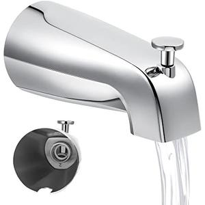 2 Pcs Dreyoo Bathroom Tub Spout Compatible with Westbrass E531D-1F-62, Fits 4 Inch Reach Wall Front Mount Tub Spout with Shower Diverter 1/2'' IPS Inside Thread Bathtub Faucet(Chrome)