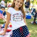 Girls 4th of July Shirt Kids 250th Anniversary Patriotic Tops Toddler Freedom American Flag Tee 2026 (3T-10T)