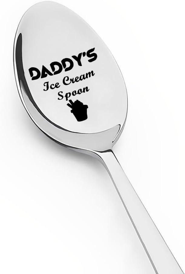 Daddy Fathers Father's Day Gifts from Daughter Son, Father Birthday Gift for Dad Daddy's Ice Cream Spoon Gifts for Father Ice Cream Lovers Gifts for Dad Retirement Gift for Daddy Father Gifts