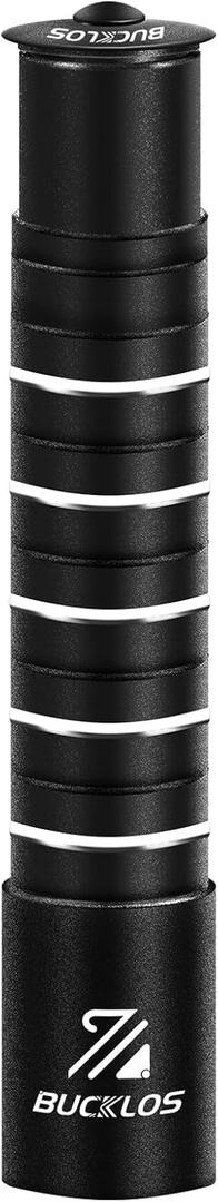 BUCKLOS Bike Stem Riser Extender MTB, 1-1/8" 28.6mm Bike Fork Stem, Handlebar Stem Aluminum Adapter for Mountain Bike, Road Bike, MTB, BMX (200mm)