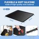 Mini Fridge Stand with Silicone Mat, Adjustable Refrigerator Stand with 4 Stainless steel Feet, 24''x 24'' Dorm Fridge Stand Protect From Appliance Leaks for Fridge, Washer, Dryer (7.3"-8.5" High)