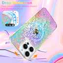 SOKAD Iridescent Magnetic for iPhone 15 Pro Case, Compatible with Magsafe, Aesthetic Glitter Sparkly Diamond Design for Girls Women, Unique Glossy Fluorescent Holographic Protective Phone Case