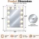 Hollywood Makeup Mirror, 12 LED Bulbs, 3 Colors Modes