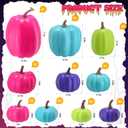 16 Pcs Thanksgiving Fake Pumpkins Fall Decor Colorful Foam Artificial Pumpkin Fall Party Decorations Harvest Assorted Size Faux Foam Decor for Thanksgiving Autumn Halloween Party(Neon Color)