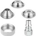 5 PCS Texture Sprayer Orifice Tip Set, Collar Drywall Wall Painting Sprayer Nozzle Tips Set Drywall Texture Hopper Gunorifice Sets for Air Hopper Spray, 3 Nozzle Tips 1 Threaded Collar(3/16,1/4,5/16")