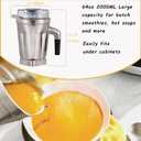 Stainless Steel Container 64oz, Compatible with Vit 5200 5000 6300 Vm0103 Vm0197 E310 A2500 Classic/Commercial etc Series Blender, 64oz Stainless Steel Pitcher Jar Cup