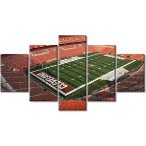 American Football Decor Wall Art Cleveland First Energy Stadium Canvas Painting Sports Posters Picture Modern Artwork for Boys Bedroom Living Room Decor Stretched Framed Ready to Hang, 60"Wx32"H (31L" x 11.5W", Artwork-18)