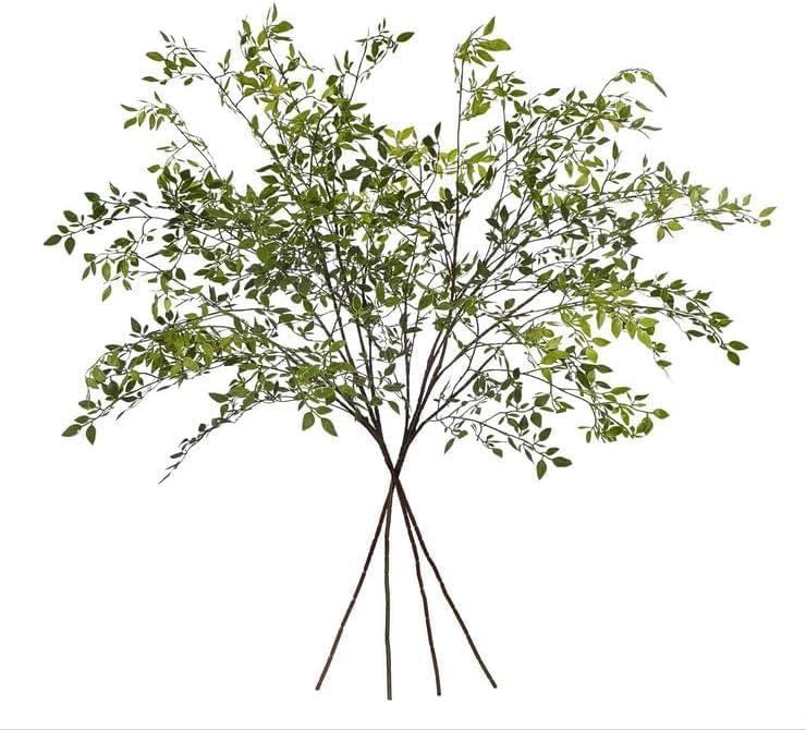 Greenery Stem Vase with Simulated 43.3 inches Stems and Branches Simulated Eucalyptus Leaves for Indoor Bedroom Living Room Dining Table Outdoor 3Pcs Green