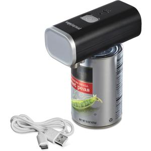 Proctor Silex Automatic Electric Can Opener, Hands Free Cordless Operation & USB Rechargeable, Self-Aligning, Cut Smooth Touch Lid Edges, Compact and Easy to Store, Black