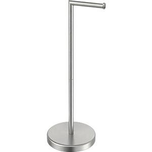 BWE Brushed Nickel Toilet Paper Holder Stand SUS304 Stainless Steel Modern Freestanding Toilet Paper Roll Tissue Holder for Bathroom, Toilet Paper Stand with Heavy Weighted Base (22.2 inch-Fixed)
