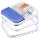 Hoolerry 3 Pcs Clear Hard Zipper Case Makeup Bag Plastic Zipper Pouch Christmas Storage Case Portable Travel Organizer Bin for Cosmetics, Building Blocks, Puzzles(White,M)