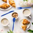 240 Pcs Disposable Blue Plastic Silverware Set, Including Blue Party Forks, Knives And Spoons 80 Pieces Each