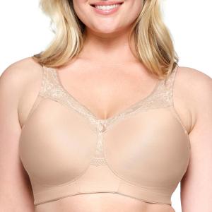 Glamorise Women's Plus Size MagicLift Seamless Bra Wirefree 1007 (44D, Caf)